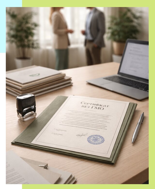 Сертификат без ГМО в Бирске от 7796 р. оформить срочно Алешин-Брк